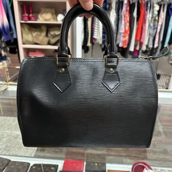 Louis Vuitton Epi Black Speedy 25 Leather Top Handle Bag - Picture 1 of 8